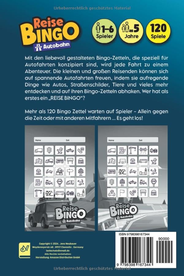 Rückseite ReiseBingo Autobahn