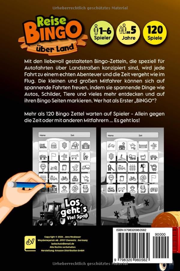 Rückseite ReiseBingo über Land