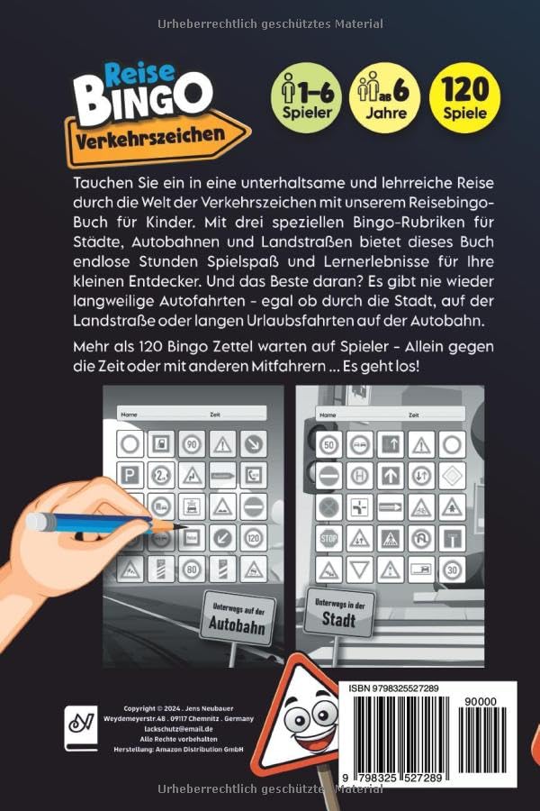 Rückseite ReiseBingo Verkehrsschilder