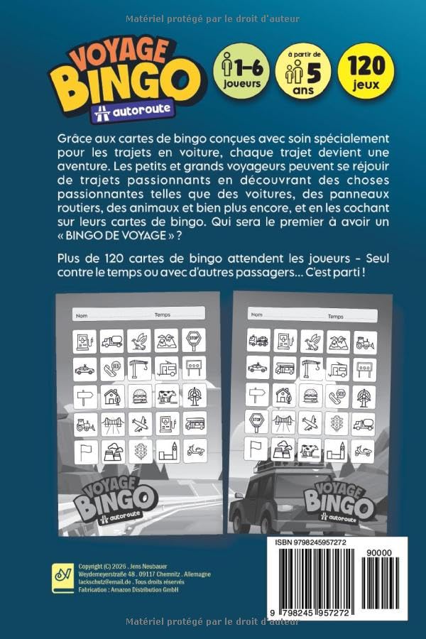Voyage Bingo Autoroute back cover with book preview