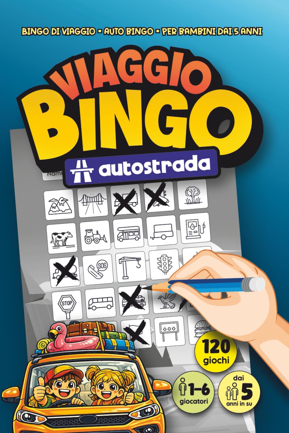 Viaggio Bingo Autostrada copertina del libro per bambini