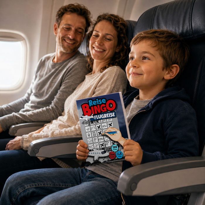 ReiseBingo Flugzeug als Beschäftigung für Kinder vor dem Flug