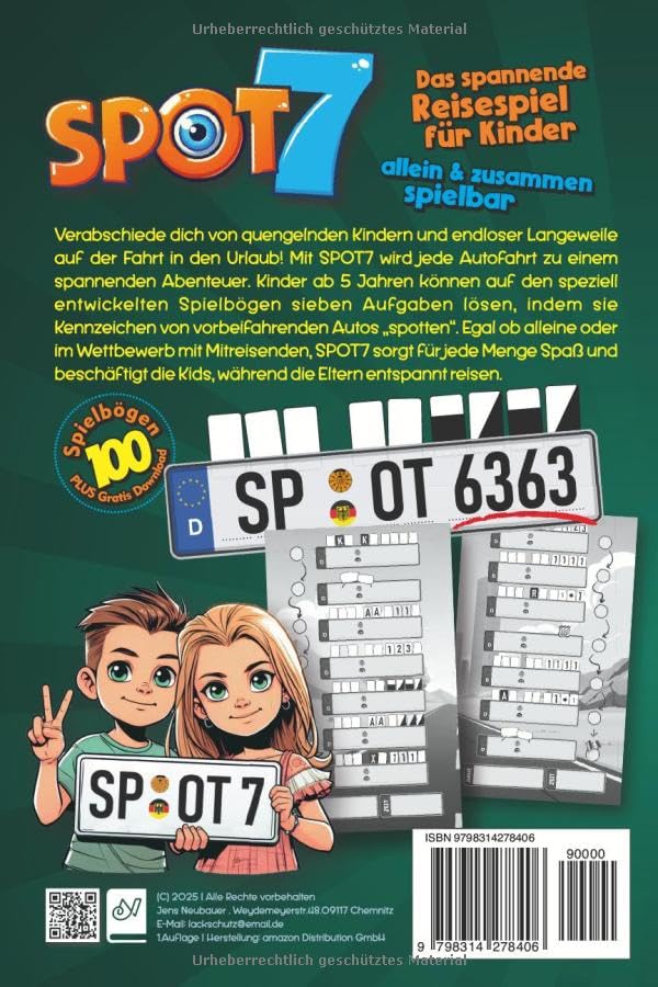 Rückseite SPOT7 Kennzeichen-Reisespiel